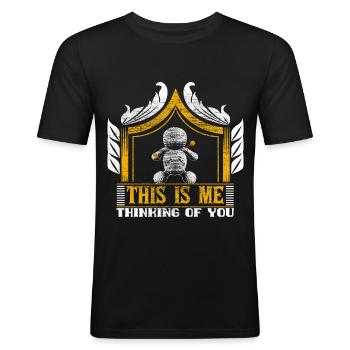 Voodoo Magic Spell Cadeau - T-shirt près du corps Homme - noir - Devant - Nik (191cm)