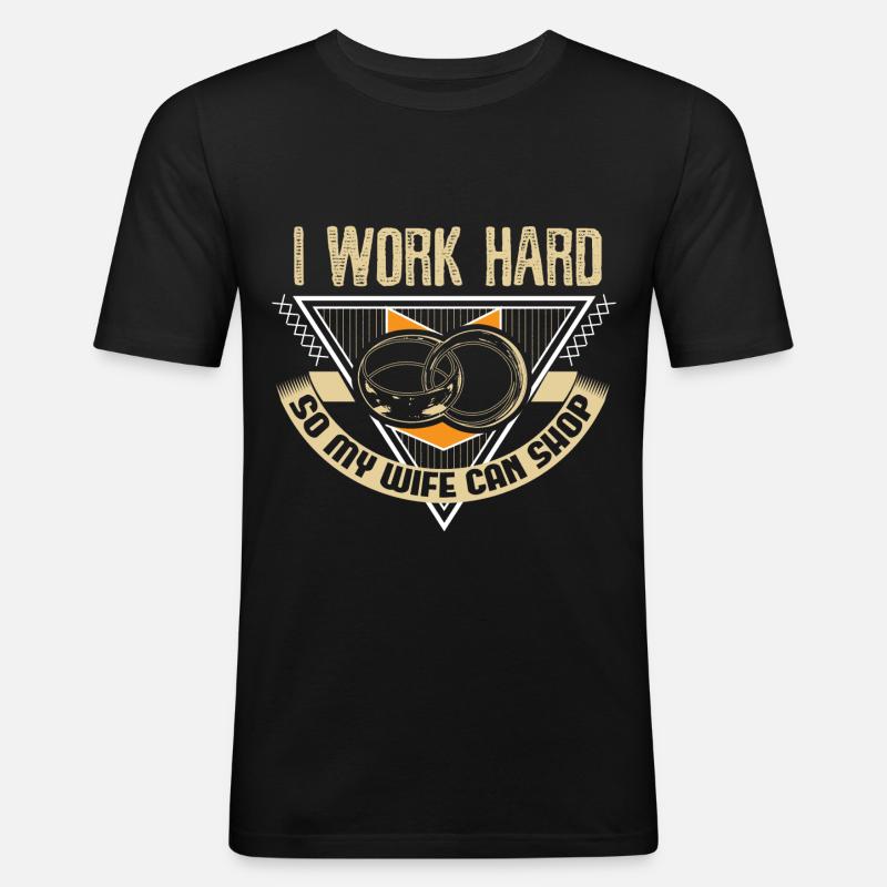 Ehe Ehefrau Hochzeit Geschenkidee - Männer Slim Fit T-Shirt - Schwarz