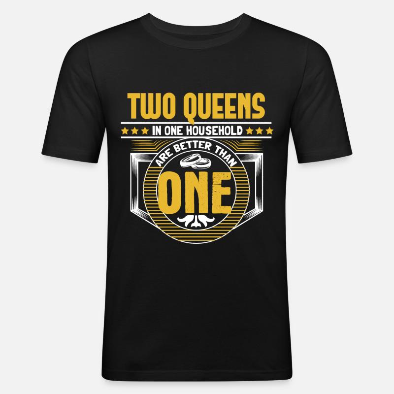 Homo Ehe LGBT+ Liebe Geschenkidee - Männer Slim Fit T-Shirt - Schwarz