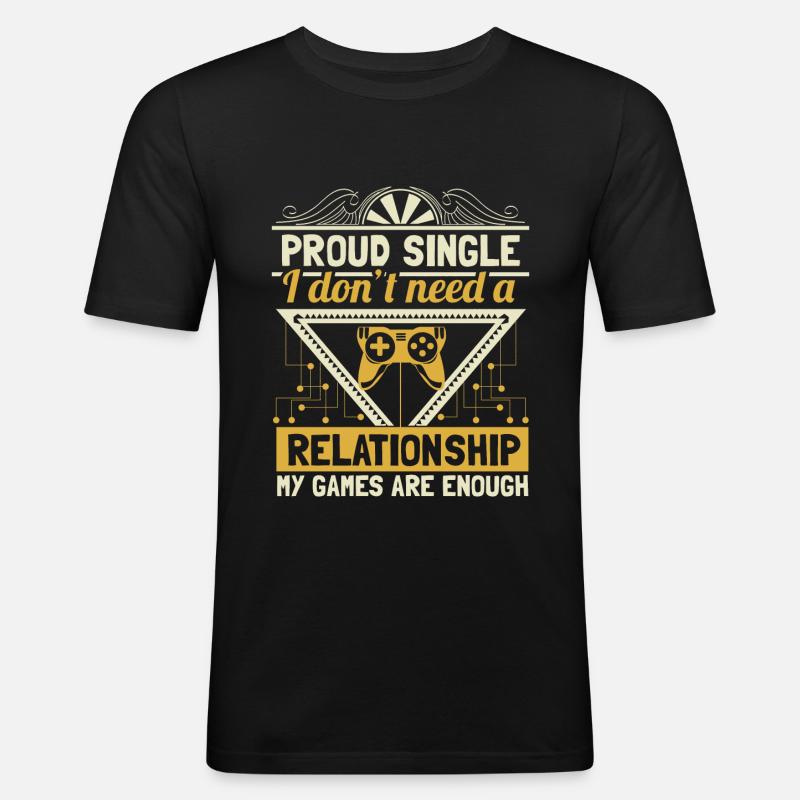 Single Unabhängigkeit - Männer Slim Fit T-Shirt - Schwarz