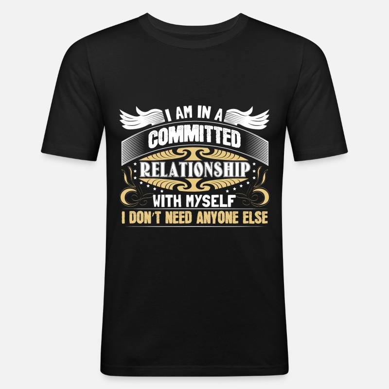 Single Solo Party Geschenkidee - Männer Slim Fit T-Shirt - Schwarz