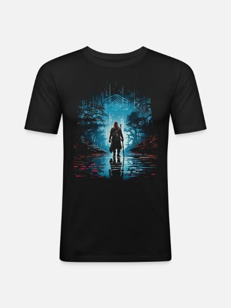 Viking Silhouette Scandinavia Viking - Men's Slim Fit T-Shirt - black