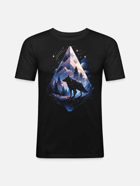 Majestic Wolf Wolves - Men's Slim Fit T-Shirt - black