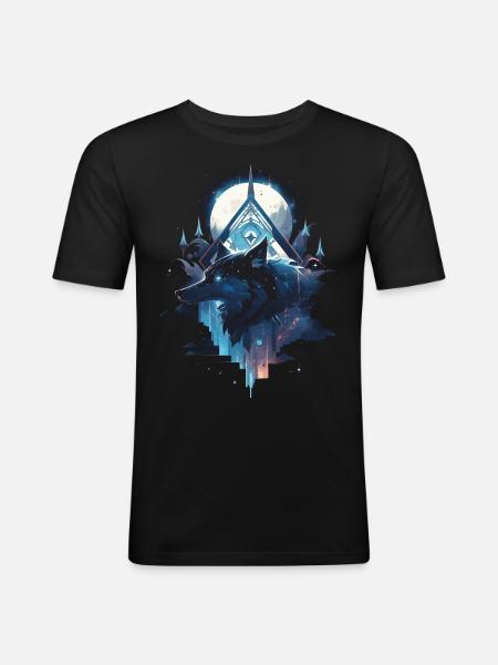 Majestic Wolf Wolves - Men's Slim Fit T-Shirt - black