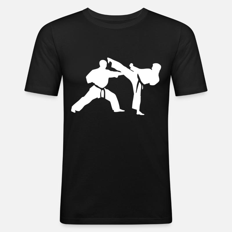 Karate - Männer Slim Fit T-Shirt - Schwarz