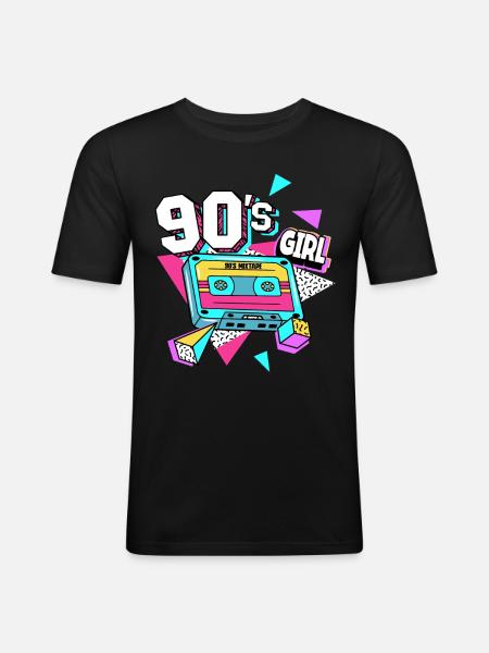 90s 90s Girl - Men's Slim Fit T-Shirt - black