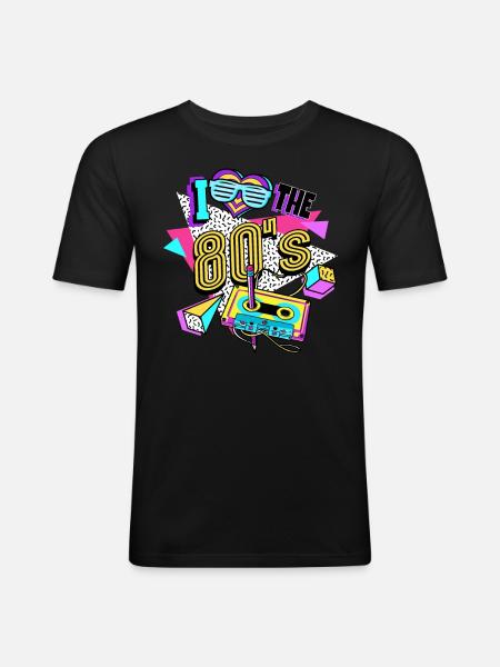 80'erne jeg elsker 80'erne - Herre Slim Fit T-Shirt - sort