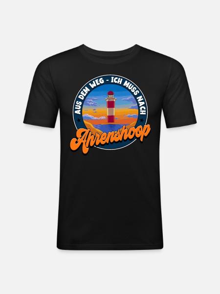 Ahrenshoop - Männer Slim Fit T-Shirt - Schwarz