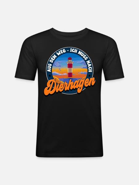 Dierhagen - Männer Slim Fit T-Shirt - Schwarz