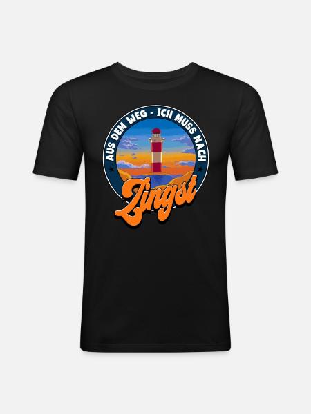 Zingst - Männer Slim Fit T-Shirt - Schwarz