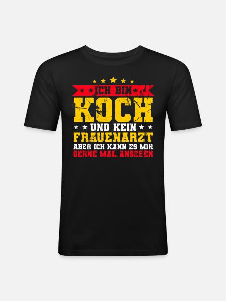 Ich Bin Koch - Männer Slim Fit T-Shirt - Schwarz