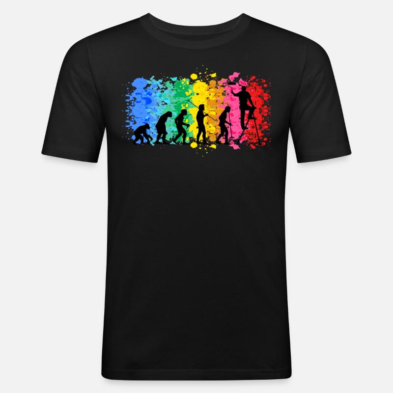 Maler - Männer Slim Fit T-Shirt - Schwarz