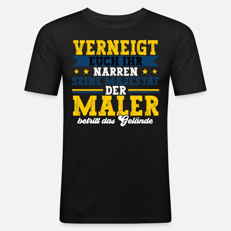 Maler - Männer Slim Fit T-Shirt - Schwarz
