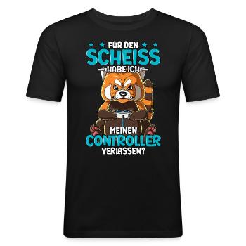 Zocken Gaming - Männer Slim Fit T-Shirt - Schwarz - Vorne - Nik (191cm)