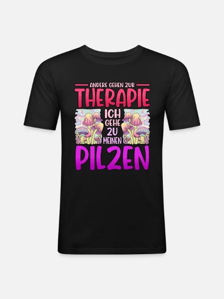 Pilzsammler Pilz Sucher - Männer Slim Fit T-Shirt - Schwarz