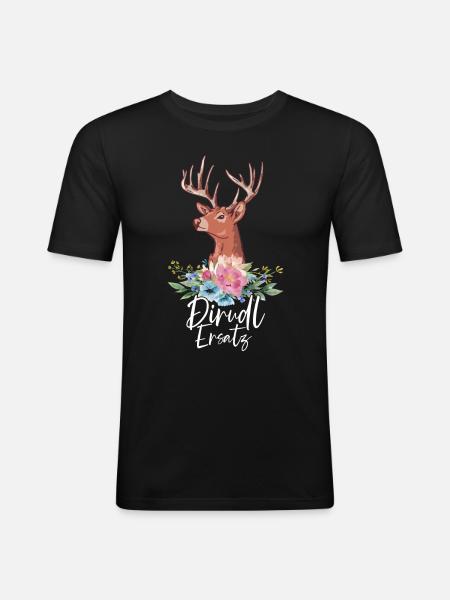 Remplacement de Dirndl - T-shirt près du corps Homme - noir