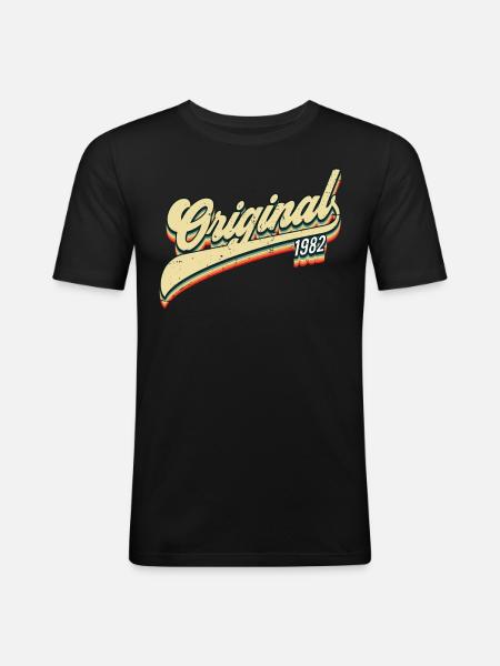 1982 Birthday - Men's Slim Fit T-Shirt - black