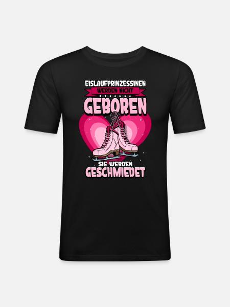 Eislaufen - Männer Slim Fit T-Shirt - Schwarz