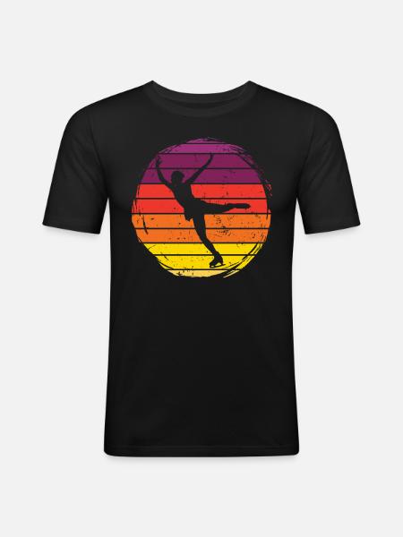 Eislaufen - Männer Slim Fit T-Shirt - Schwarz