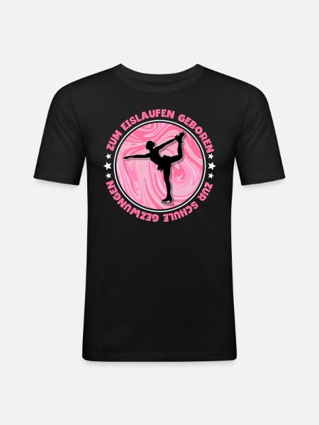 Eislaufen - Männer Slim Fit T-Shirt - Schwarz