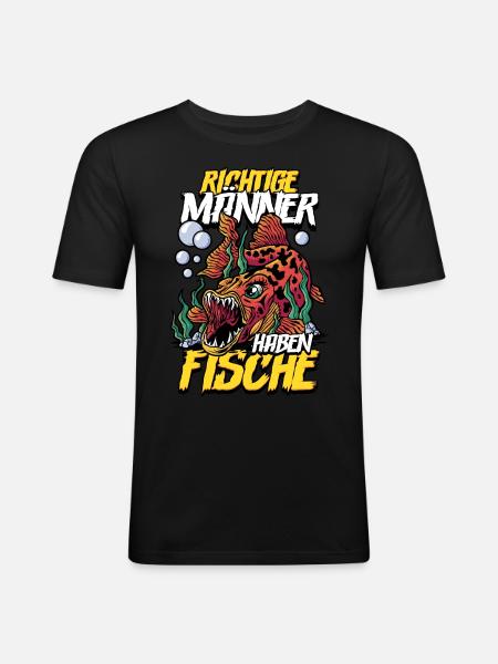 Aquarianer - Männer Slim Fit T-Shirt - Schwarz