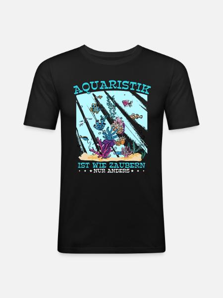 Aquarianer - Männer Slim Fit T-Shirt - Schwarz