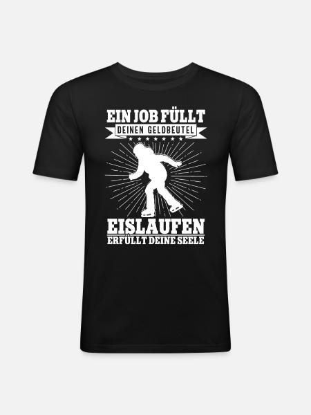 Eislaufen - Männer Slim Fit T-Shirt - Schwarz