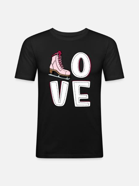 Eislaufen - Männer Slim Fit T-Shirt - Schwarz