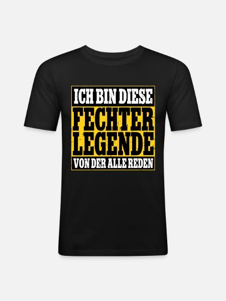 Fechten - Männer Slim Fit T-Shirt - Schwarz