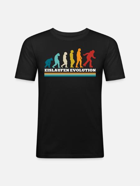 Eislaufen - Männer Slim Fit T-Shirt - Schwarz