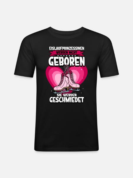 Eislaufen - Männer Slim Fit T-Shirt - Schwarz