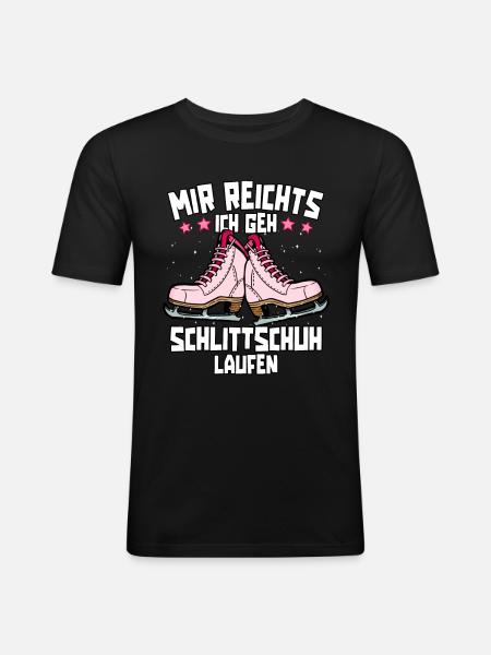 Eislaufen - Männer Slim Fit T-Shirt - Schwarz