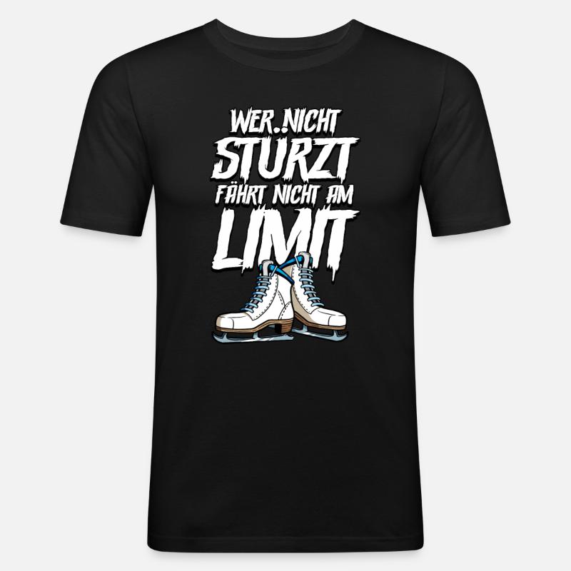Eislaufen - Männer Slim Fit T-Shirt - Schwarz