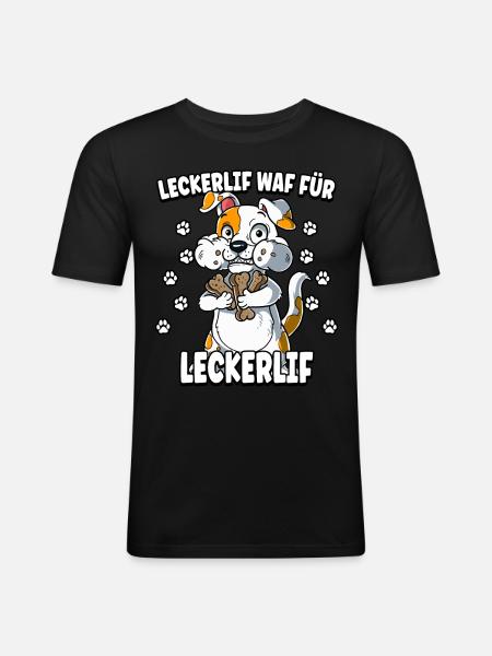 Hunde Spruch Lustig - Männer Slim Fit T-Shirt - Schwarz