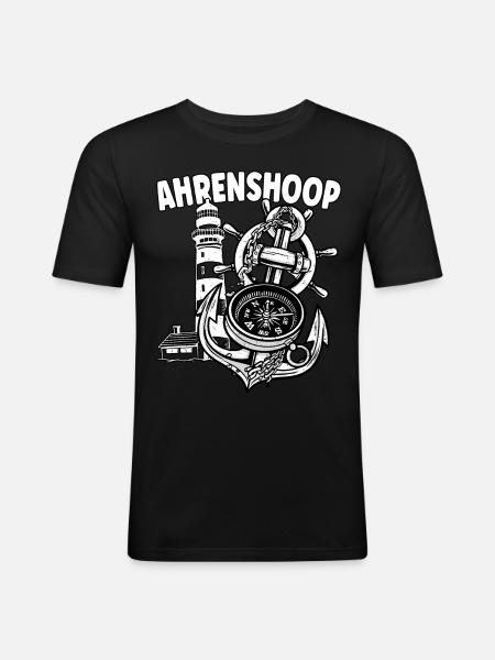 Ahrenshoop - Männer Slim Fit T-Shirt - Schwarz
