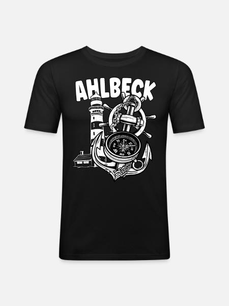 Ahlbeck - Männer Slim Fit T-Shirt - Schwarz