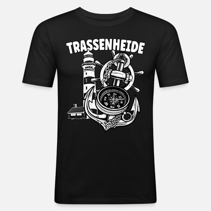 Trassenheide - T-shirt près du corps Homme - noir