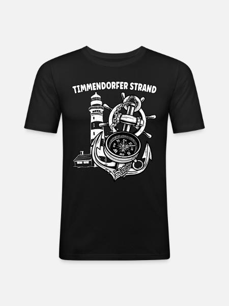 Timmendorfer Beach - Men's Slim Fit T-Shirt - black