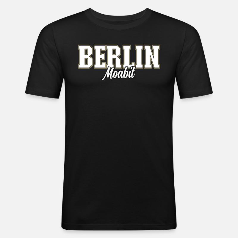 Berlin Moabit - Männer Slim Fit T-Shirt - Schwarz