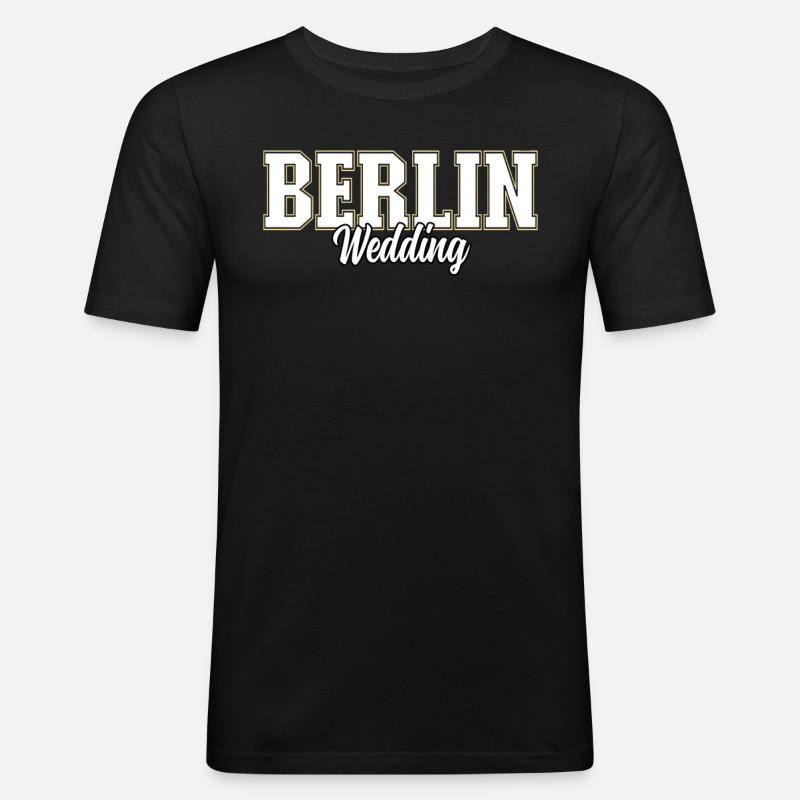 Berlin Wedding - Männer Slim Fit T-Shirt - Schwarz