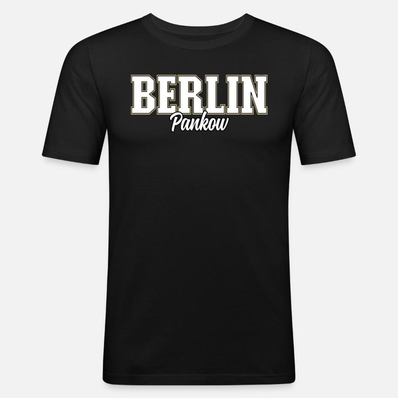 Berlin Pankow - Männer Slim Fit T-Shirt - Schwarz