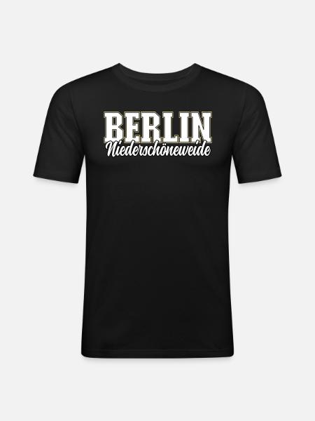 Berlin Niederschöneweide - Männer Slim Fit T-Shirt - Schwarz