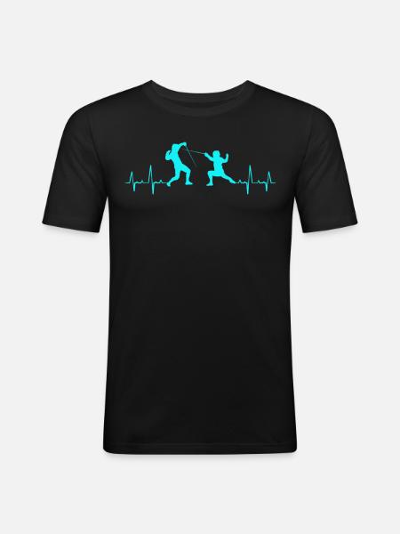 Fechten - Männer Slim Fit T-Shirt - Schwarz