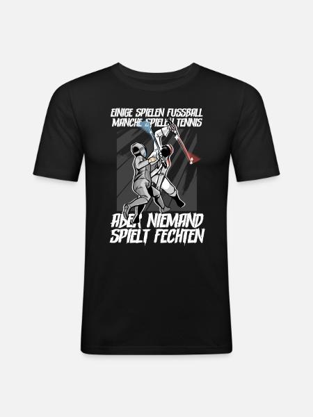 Fechten - Männer Slim Fit T-Shirt - Schwarz