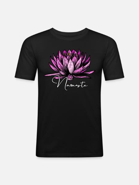 Yoga Namaste - Männer Slim Fit T-Shirt - Schwarz