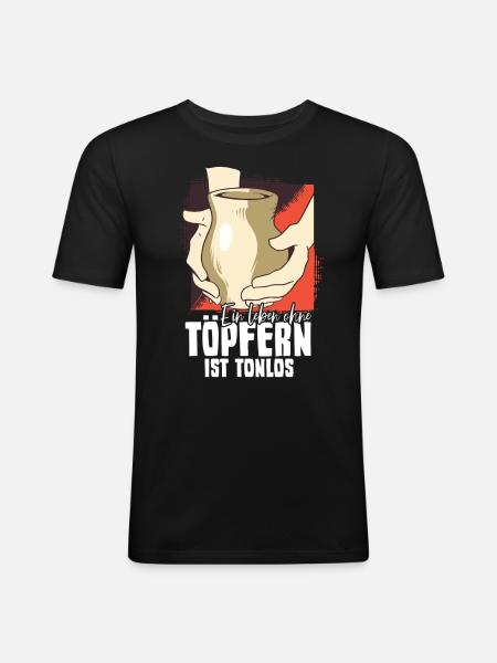 Töpfern - Männer Slim Fit T-Shirt - Schwarz