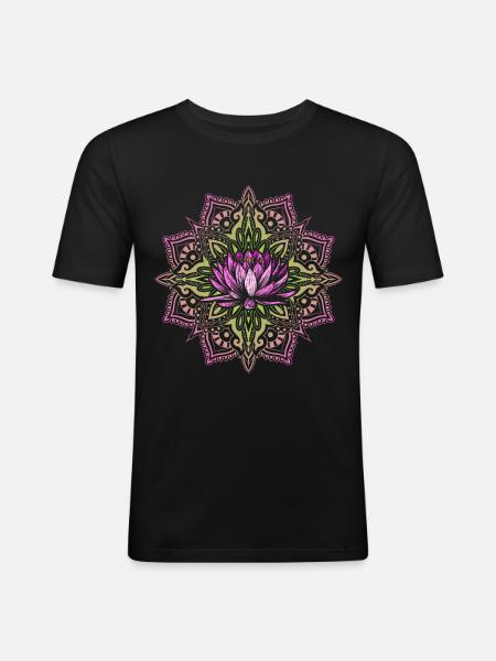 Yoga Mandala - Männer Slim Fit T-Shirt - Schwarz