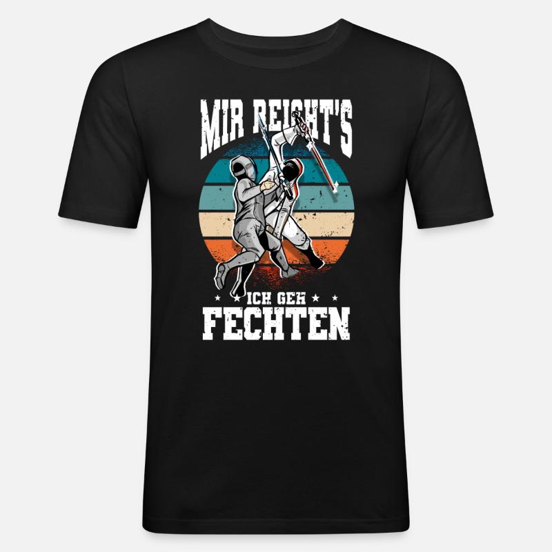 Fechten - Männer Slim Fit T-Shirt - Schwarz