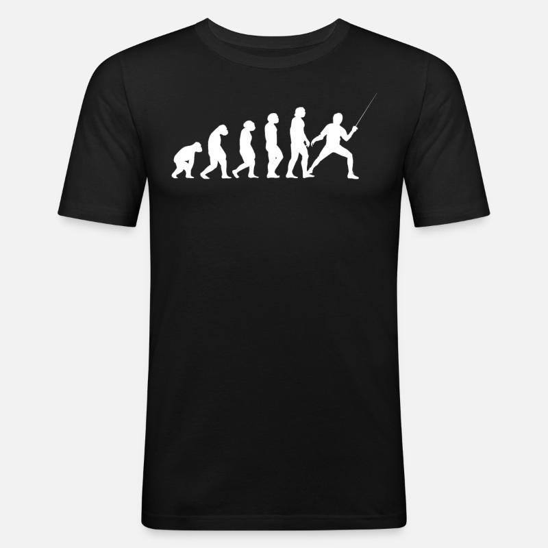 Fechten - Männer Slim Fit T-Shirt - Schwarz