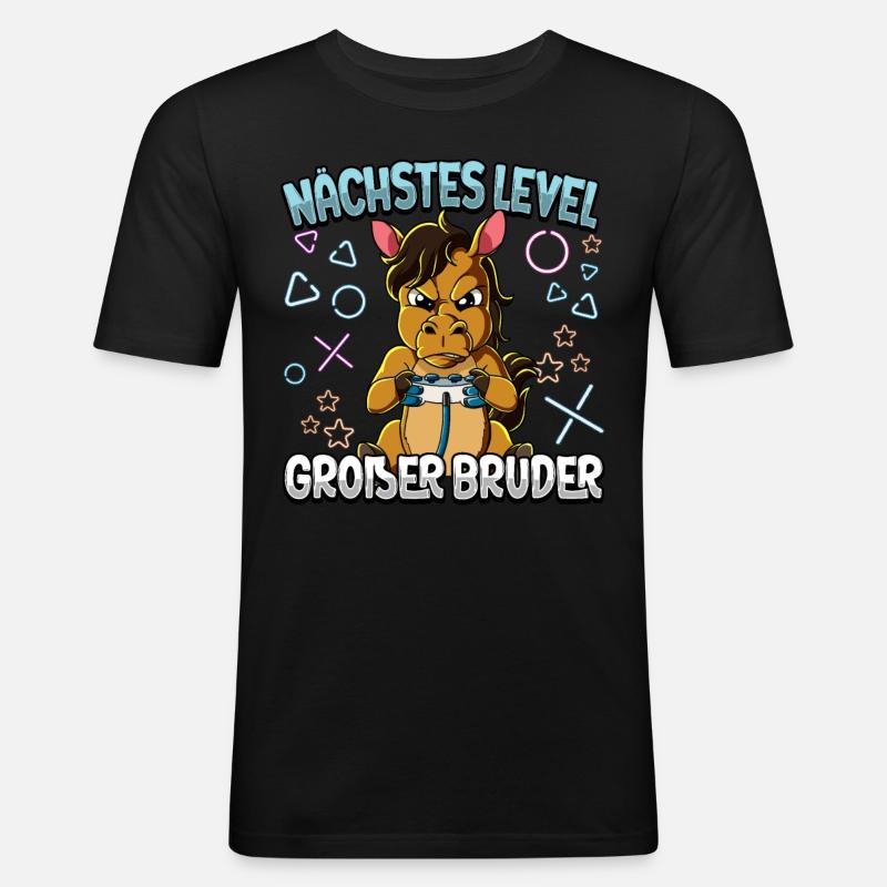 Nächstes Level Großer Bruder - Männer Slim Fit T-Shirt - Schwarz